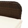 vidaXL Ensemble de bistro de jardin 7 pcs coussins marron poly rotin