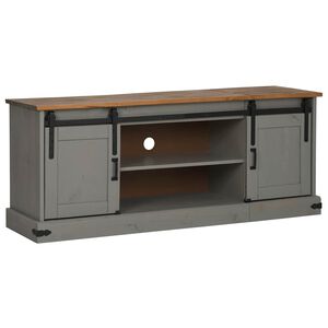 VidaXL Meuble TV HALDEN 2 portes coulissantes gris 150x40x60 cm