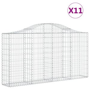 vidaXL Paniers &agrave; gabions arqu&eacute;s 11 pcs 200x30x100/120 cm Fer galvanis&eacute;