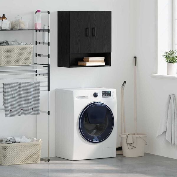 vidaXL Meuble mural Ch&ecirc;ne noir 60 x 31 x 70 cm Bois d'ing&eacute;nierie