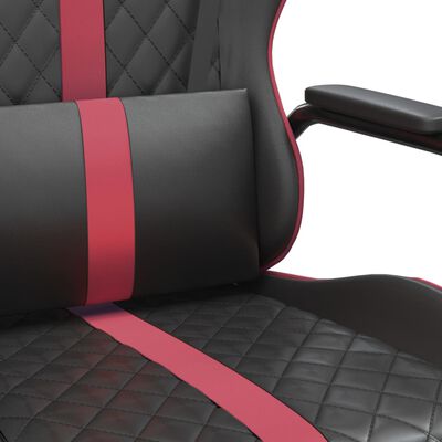 vidaXL Chaise de jeu Noir et rouge bordeaux Similicuir