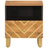 vidaXL Table de chevet marron et noir bois de manguier solide