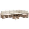 vidaXL Ensemble de canap&eacute; de jardin 8 pc Beige polyrotin