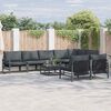 vidaXL Ensemble de canap&eacute; de jardin avec coussin 8 pcs Noir Acier
