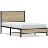 vidaXL Cadre de lit en m&eacute;tal sans matelas ch&ecirc;ne sonoma 107x203 cm