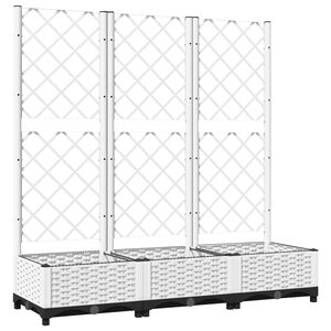 vidaXL Jardini&egrave;re avec treillis Blanc 120 x 40 x 121,5 cm PP
