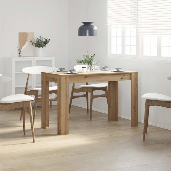 vidaXL Table &agrave; manger ch&ecirc;ne artisanal 120x60x76 cm bois d'ing&eacute;nierie