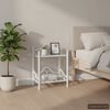 vidaXL Tables de chevet 2 pcs Acier et verre tremp&eacute; 45x30,5x60cm Blanc
