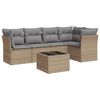 vidaXL Salon de jardin avec coussins 6 pcs beige r&eacute;sine tress&eacute;e