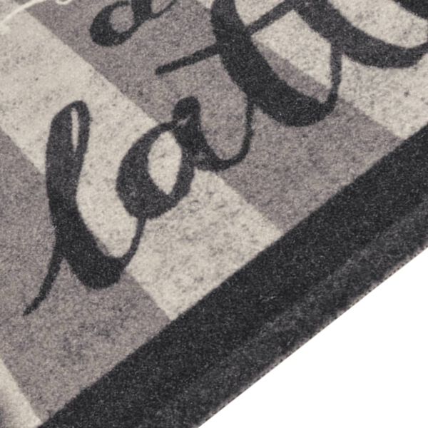 vidaXL Tapis de cuisine lavable impression café noir 60x300 cm velours