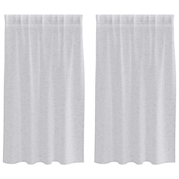 vidaXL Rideau en Voile 2 pcs Gris clair 140 x 140 cm Polyester