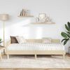 vidaXL Cadre de lit d'angle avec matelas 2 pcs Cr&egrave;me tissu