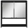vidaXL Ensemble de mobilier de salle de bain avec &eacute;tag&egrave;re 4 pcs Noir