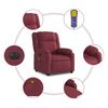 vidaXL Fauteuil de massage inclinable &eacute;lectrique Rouge bordeaux Tissu