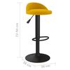 vidaXL Tabouret de bar jaune velours