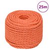 vidaXL Corde de travail Orange 10 mm 25 m Polypropyl&egrave;ne