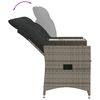 vidaXL Canap&eacute; de jardin inclinable 2 places avec table gris poly rotin