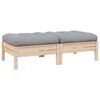 vidaXL Canap&eacute; 2 places de jardin et coussins gris Bois de pin solide