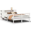 vidaXL Lit bibliothèque sans matelas blanc 135x190 cm bois pin massif