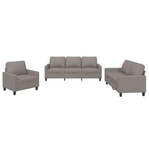 vidaXL Ensemble de canap&eacute;s 3 pcs avec coussins Taupe Tissu