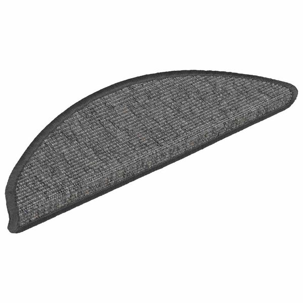 vidaXL Tapis d'escalier 15 pi&egrave;ces 56 x 17 x 3 cm Beige et gris Demi-rond