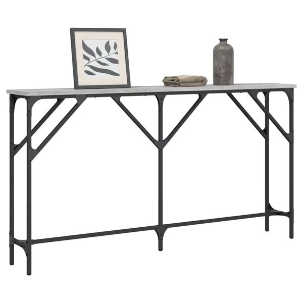 vidaXL Table console sonoma gris 140x23x75 cm bois d'ingénierie
