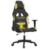 vidaXL Chaise de jeu de massage Noir et vert clair Tissu