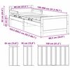 vidaXL Cadre de lit avec matelas Marron 80 x 200 cm Bois de pin massif