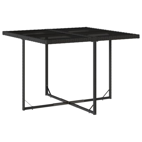 vidaXL Ensemble &agrave; manger de jardin 11 pcs coussins noir r&eacute;sine tress&eacute;e