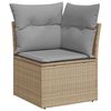 vidaXL Ensemble de canap&eacute; de jardin avec coussin Beige Poly rotin