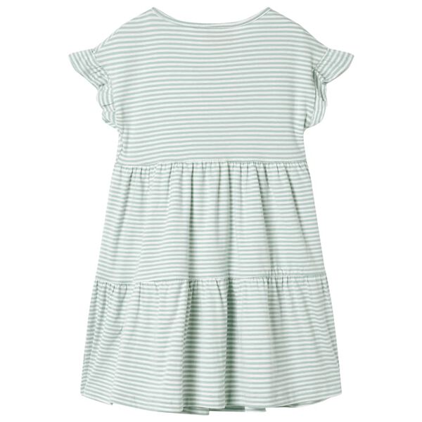 Robe pour enfants &agrave; manches &agrave; volants menthe 116