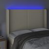 vidaXL T&ecirc;te de lit &agrave; LED Cr&egrave;me 147x16x118/128 cm Similicuir