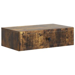 vidaXL Table d'appoint murale Ch&ecirc;ne fum&eacute; 59 x 34,5 x 17 cm