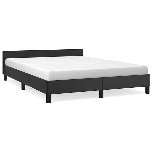 vidaXL Cadre de lit avec t&ecirc;te de lit sans matelas noir 140x190 cm