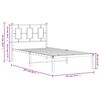 vidaXL Cadre de lit m&eacute;tal sans matelas avec t&ecirc;te de lit blanc 90x200cm