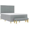 vidaXL Lit &agrave; ressorts avec matelas Gris clair 140 x 200 cm tissu