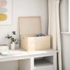 vidaXL Bo&icirc;te en bois avec couvercle et poign&eacute;es bois de pin massif