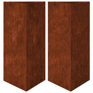 vidaXL Jardini&egrave;res 2 pcs triangulaire acier r&eacute;sistant aux intemp&eacute;ries