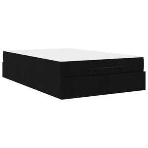 vidaXL Cadre de lit avec matelas 2 pi&egrave;ces Noir tissu
