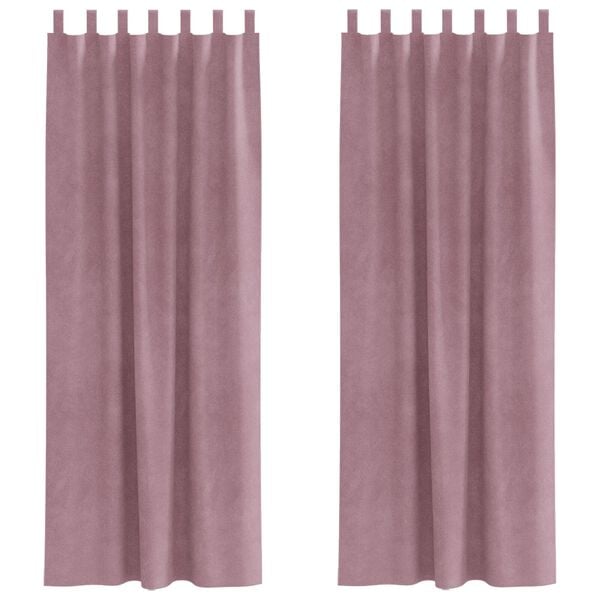 vidaXL Rideaux occultants 2 pcs Rose foncé 140 x 225 cm Velours