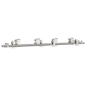 vidaXL Kit fixation porte coulissante 183 cm Acier inoxydable Argent&eacute;