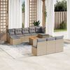 vidaXL Salon de jardin et coussins 11 pcs m&eacute;lange beige r&eacute;sine tress&eacute;e