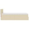 vidaXL Cadre de lit ottoman avec matelas cr&egrave;me 90x190 cm tissu