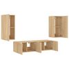 vidaXL Unit&eacute;s murales TV avec LED 4 pcs ch&ecirc;ne sonoma bois d'ing&eacute;nierie