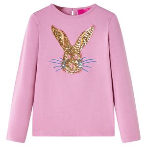 T-shirt enfants &agrave; manches longues rose br&ucirc;l&eacute; 104