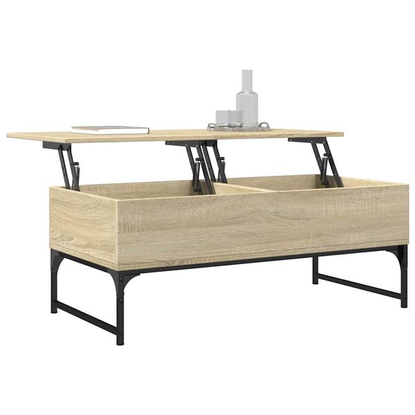 vidaXL Table basse chêne sonoma 100x50x40cm bois d'ingénierie et métal