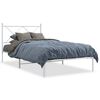 vidaXL Cadre de lit m&eacute;tal sans matelas et t&ecirc;te de lit blanc 107x203 cm
