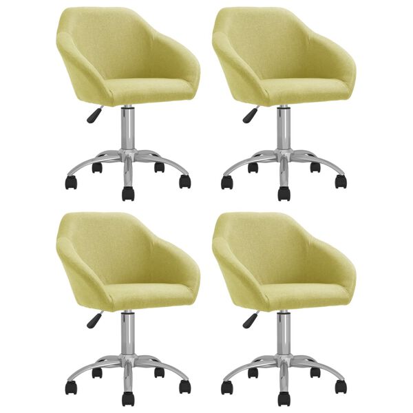 vidaXL Chaises pivotantes &agrave; manger lot de 4 vert tissu