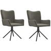 vidaXL Chaises pivotantes &agrave; manger lot de 2 Gris fonc&eacute; Velours
