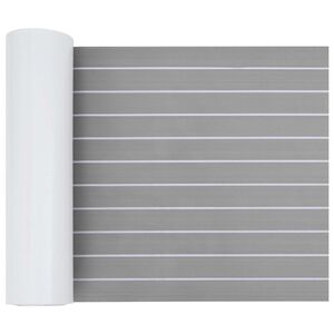 vidaXL Tapis de bateau Ray&eacute; Gris clair et blanc 240 x 60 cm EVA